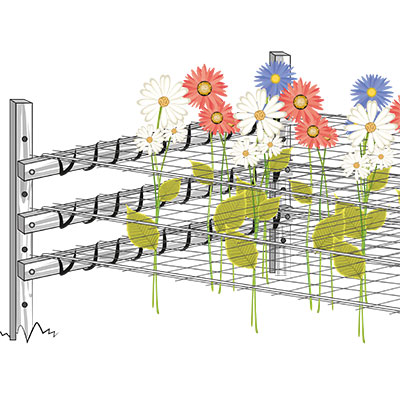 Installazione rete per coltivazione fiori - fase 5